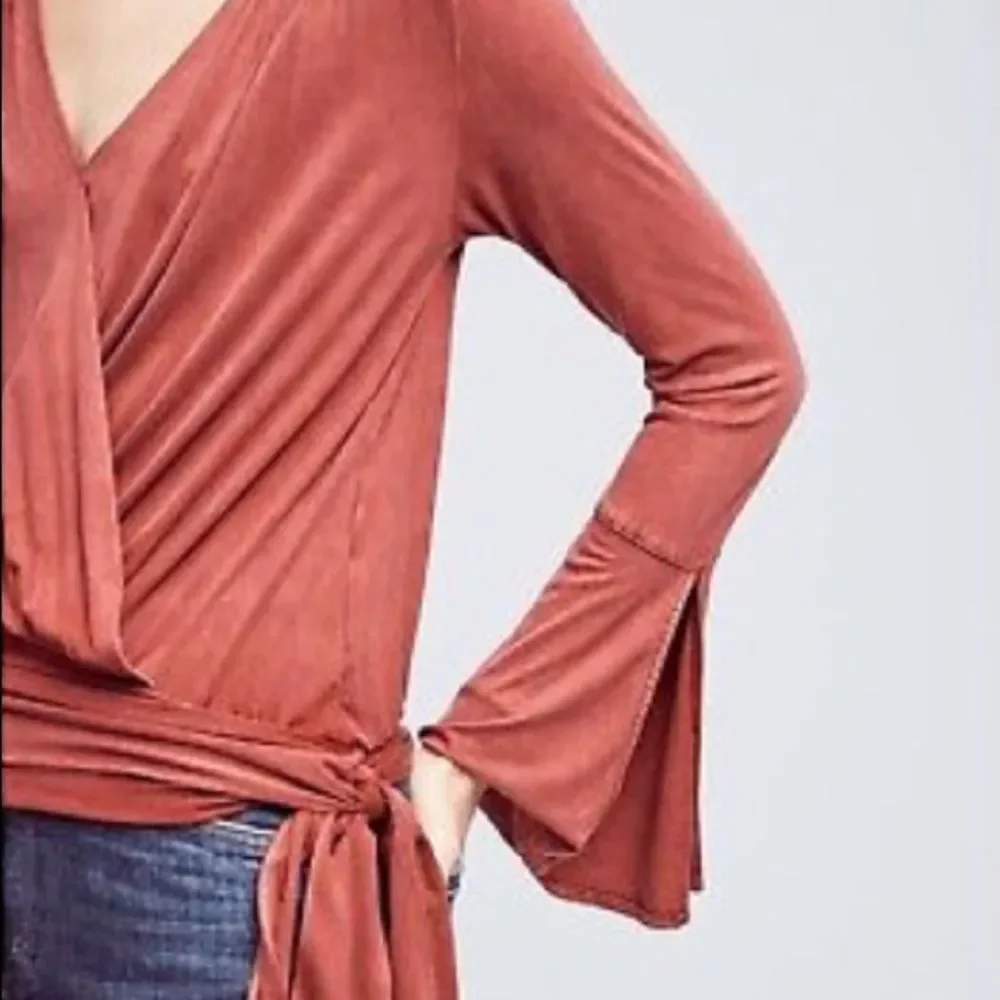 Anthropologie Burgundy Wrapped Pullover M - Picture 5 of 8